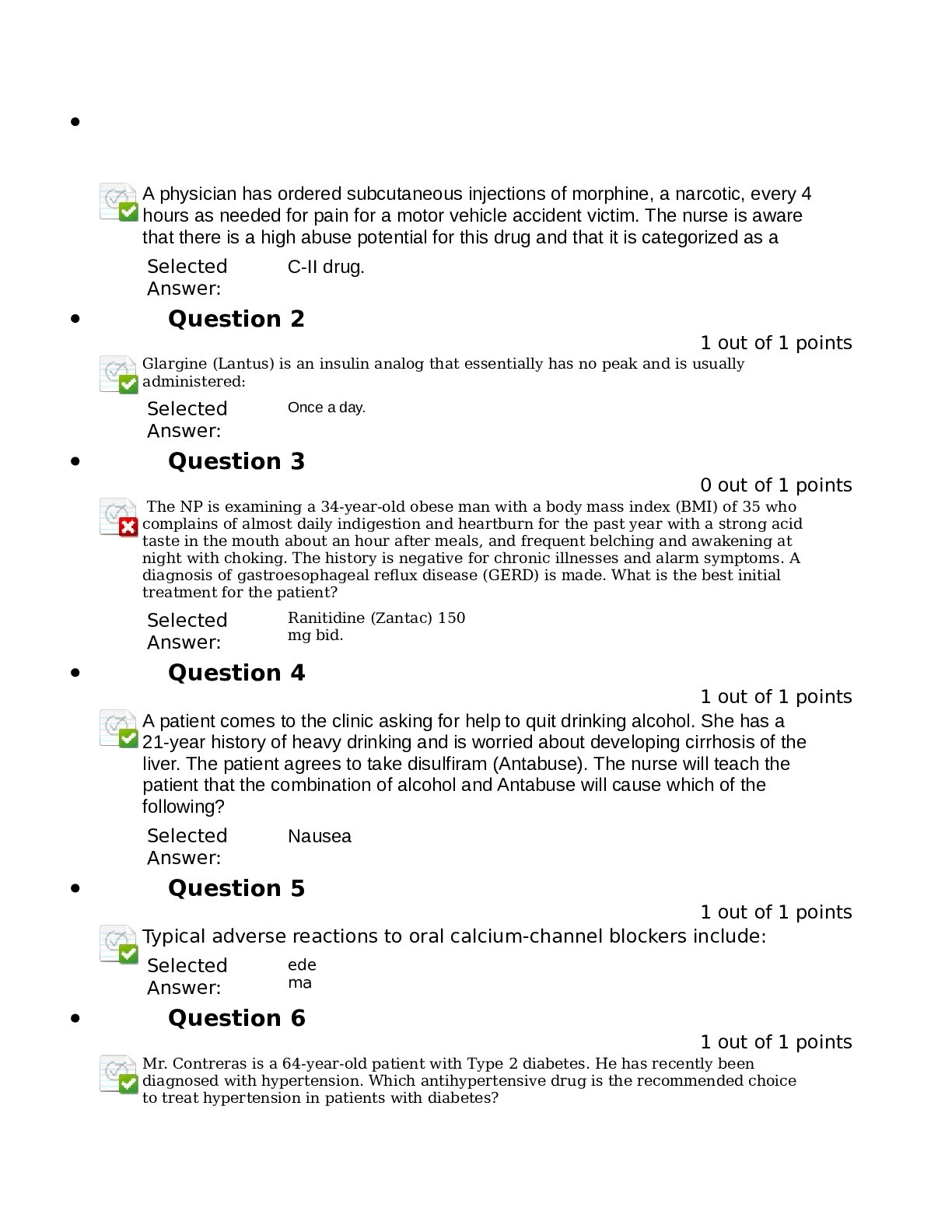 pharmacology case study quiz